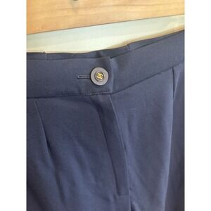 Chanel Boutique Vintage Navy Trouser Dress Pants Cc Logo Button Pockets